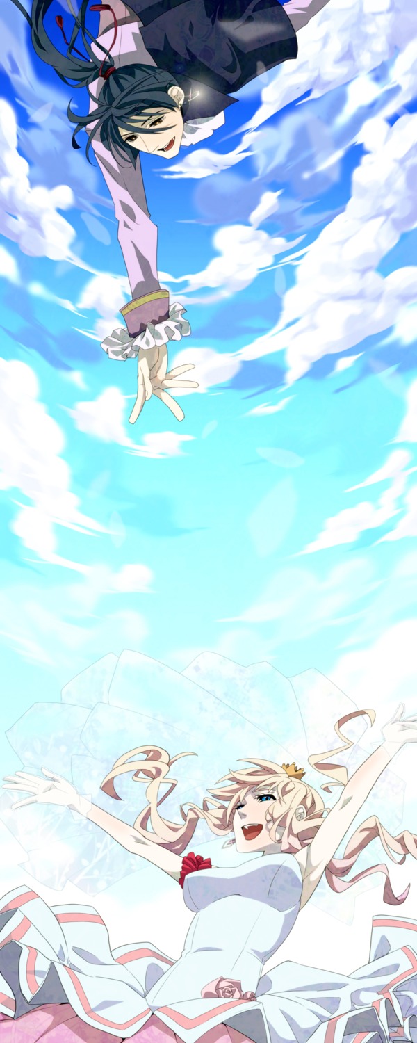 dress, hanazawa, landscape, macross, macross_frontier, saotome_alto, sheryl_nome, wedding_dress