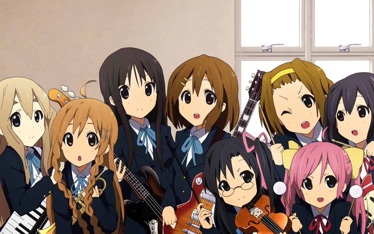 akiyama_mio, crossover, culture_japan, guitar, hirasawa_yui, hoshikawa_kanata, k-on!, kotobuki_tsumugi