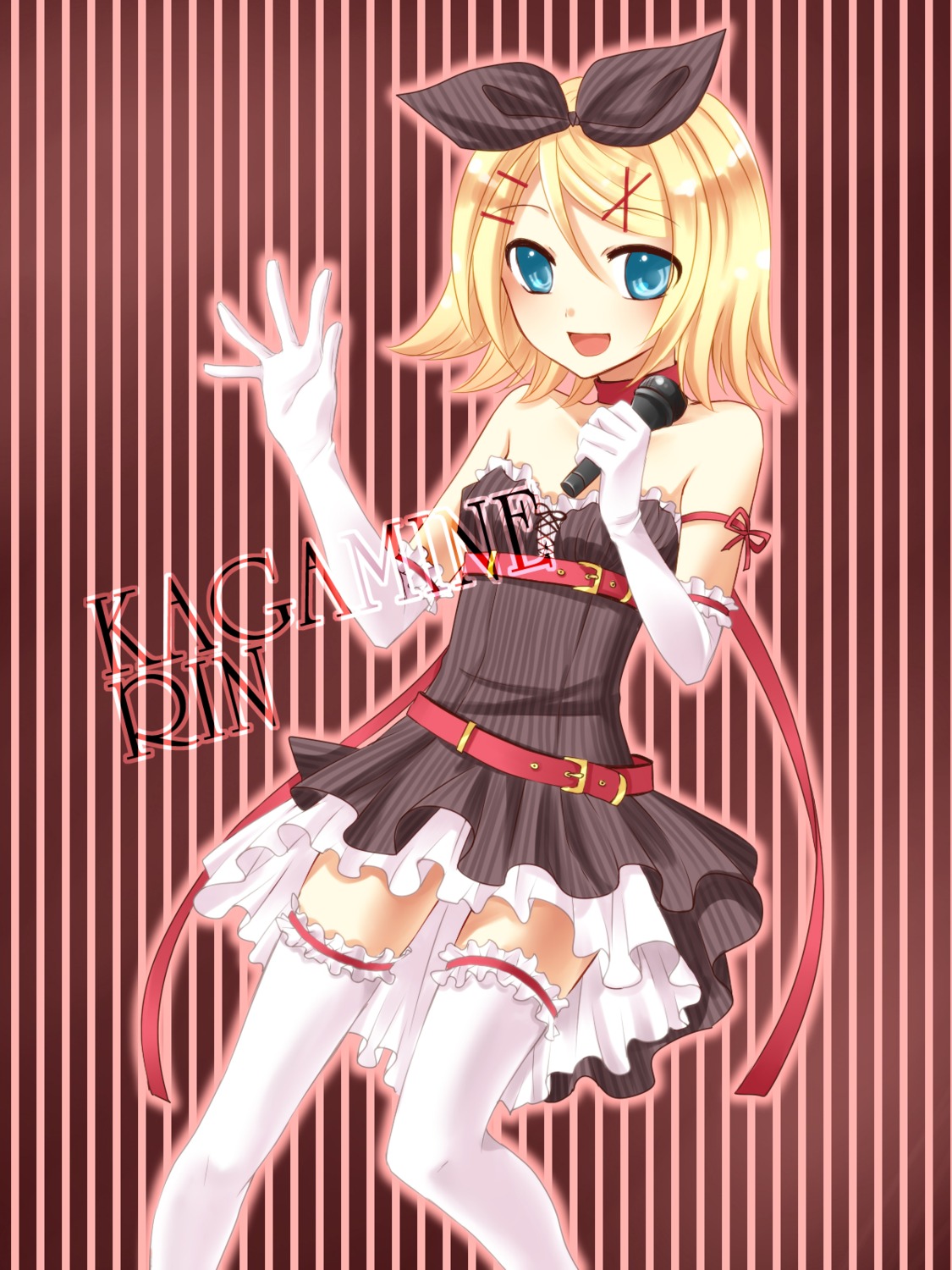 dress, kagamine_rin, thighhighs, vocaloid, yayoi