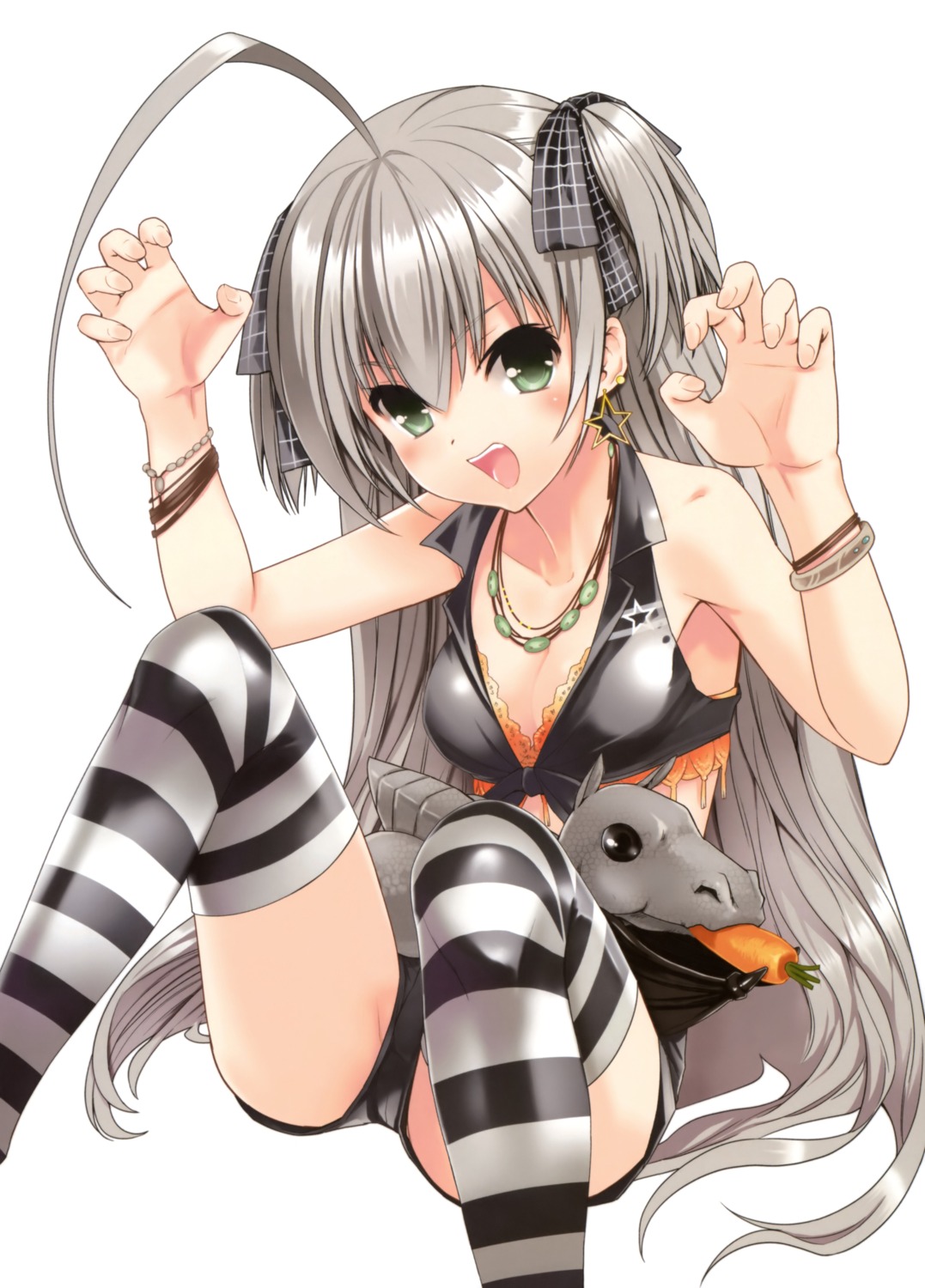 bikini_top, cleavage, haiyore!_nyaruko-san, koin, nyaruko, shantak-kun, swimsuits, thighhighs