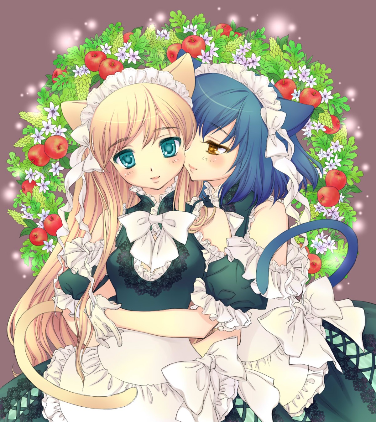 animal_ears, dress, lugosi_ela, nekomimi, tail, yuri