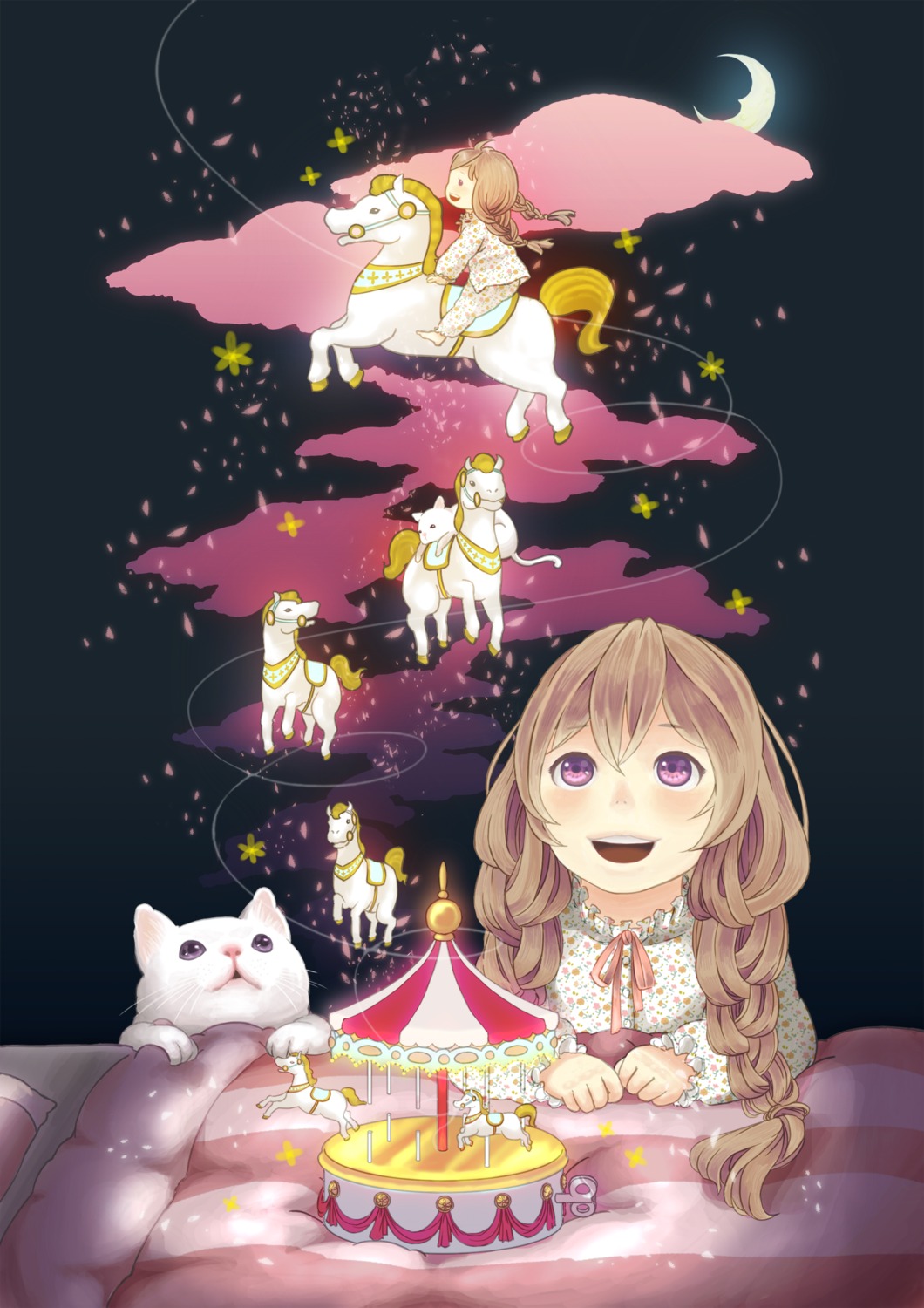 neko, pajama, shiroji