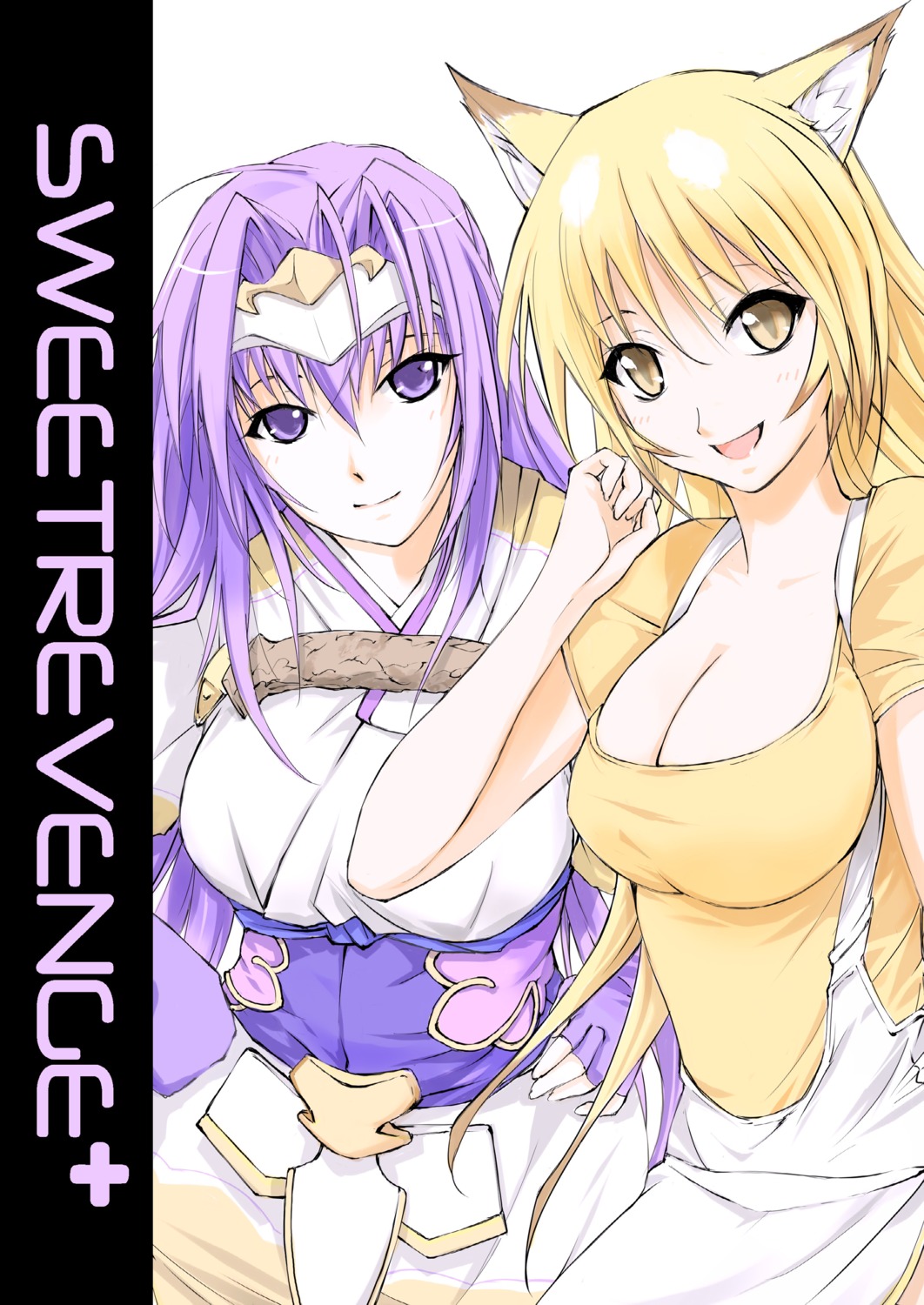 animal_ears, cleavage, falling_spiral, sengoku_rance, sumisi