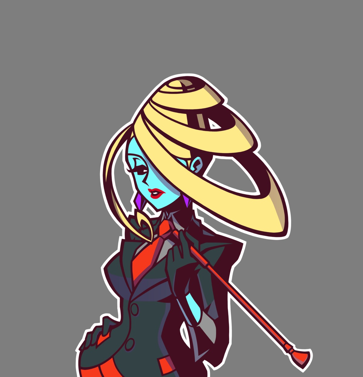 black-hearted_blue_woman_(ghost_trick), ghost_trick, transparent_png, vector_trace
