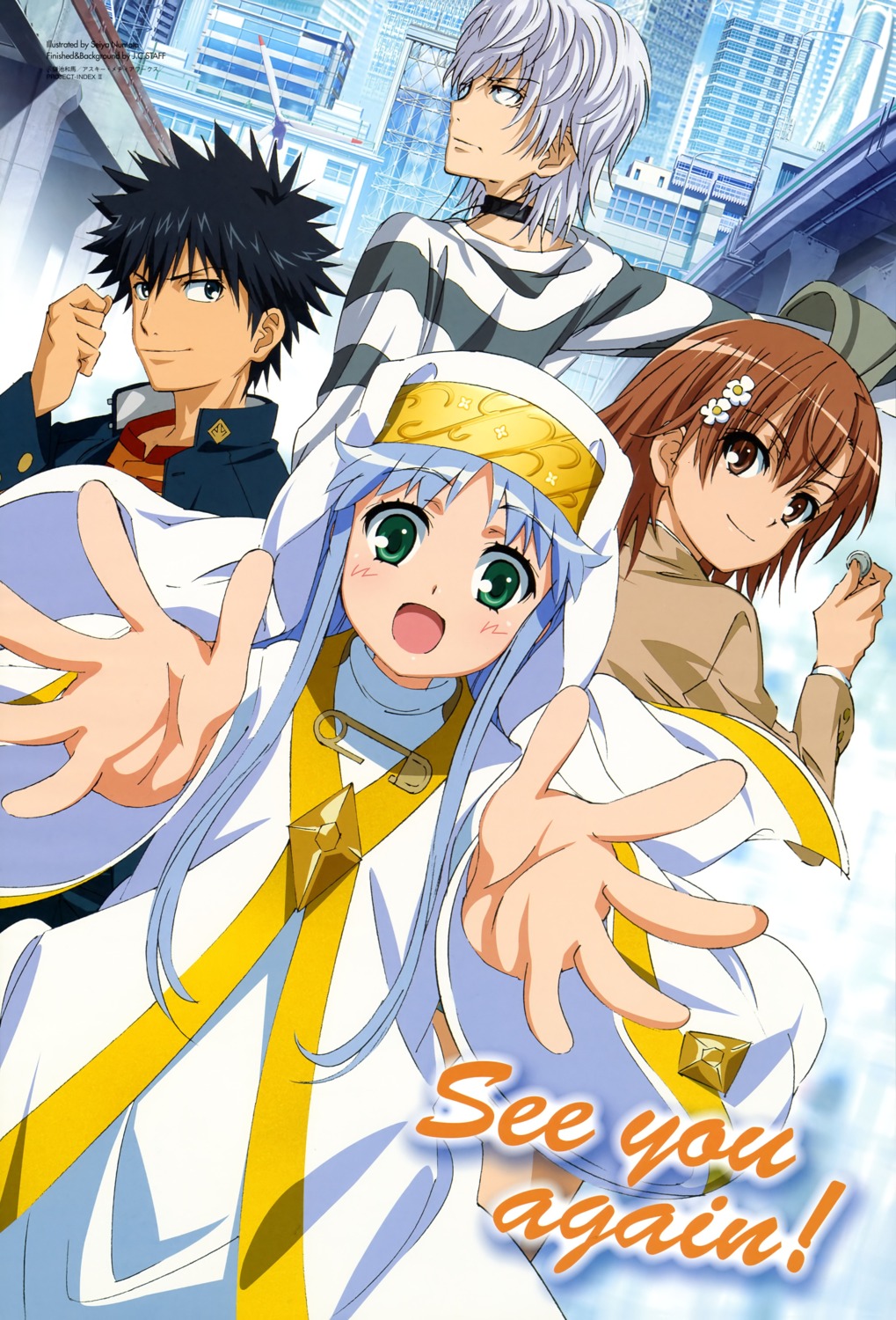 accelerator, index, kamijou_touma, misaka_mikoto, numata_seiya, toaru_majutsu_no_index