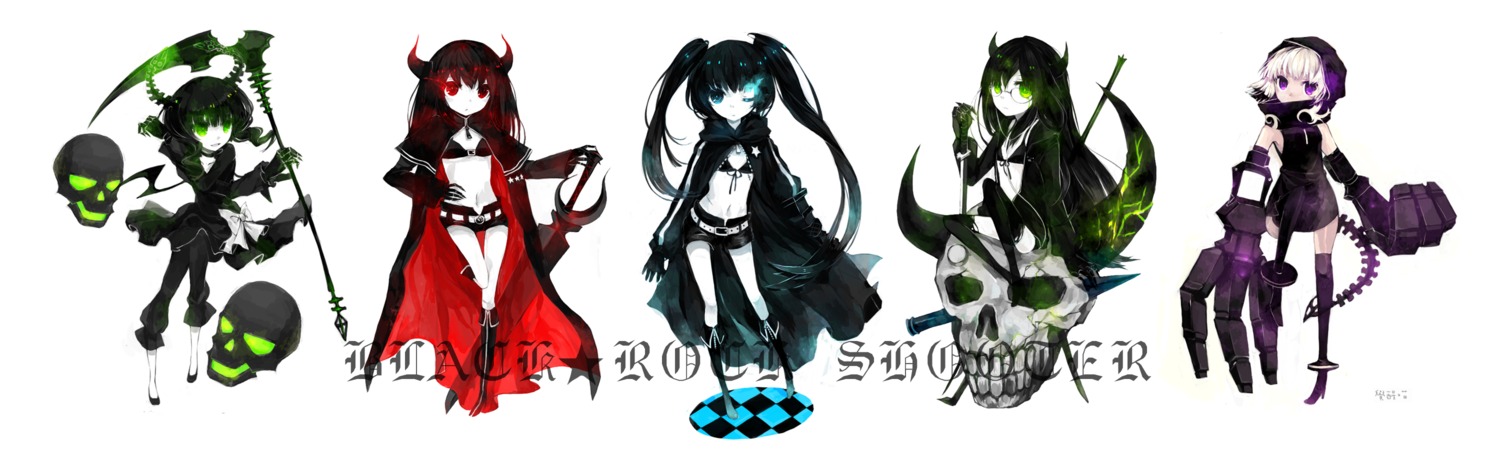 bikini_top, black_devil_girl, black_gold_saw, black_rock_shooter, black_rock_shooter_(character), dead_master, juexing_(moemoe3345), strength