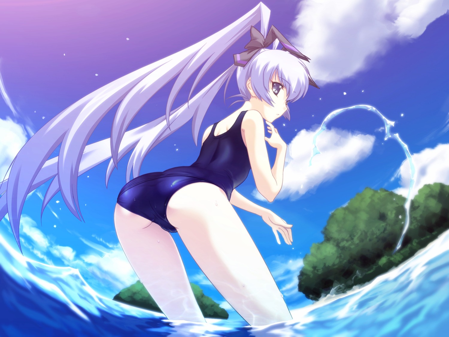 ass, bou, muv-luv, muv-luv_altered_fable, school_swimsuit, swimsuits, yashiro_kasumi