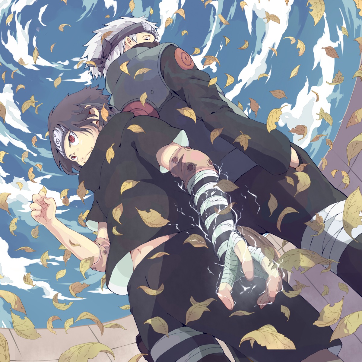 hatake_kakashi, male, naruto, uchiha_sasuke, yakitori