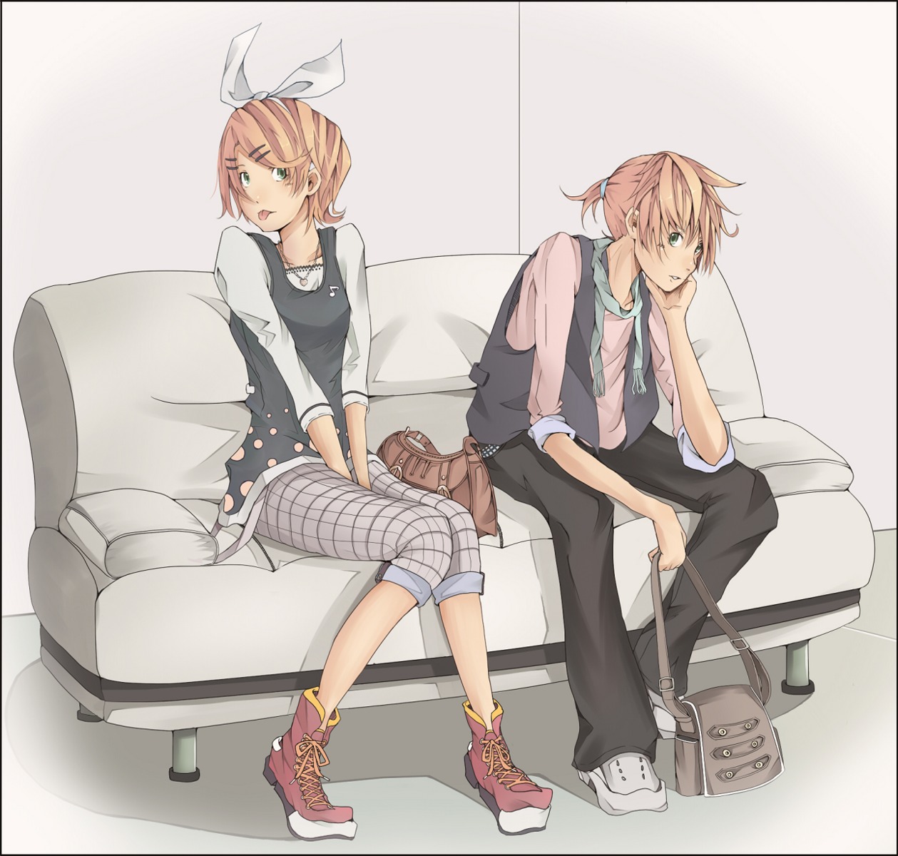 kagamine_len, kagamine_rin, vocaloid, yakitori