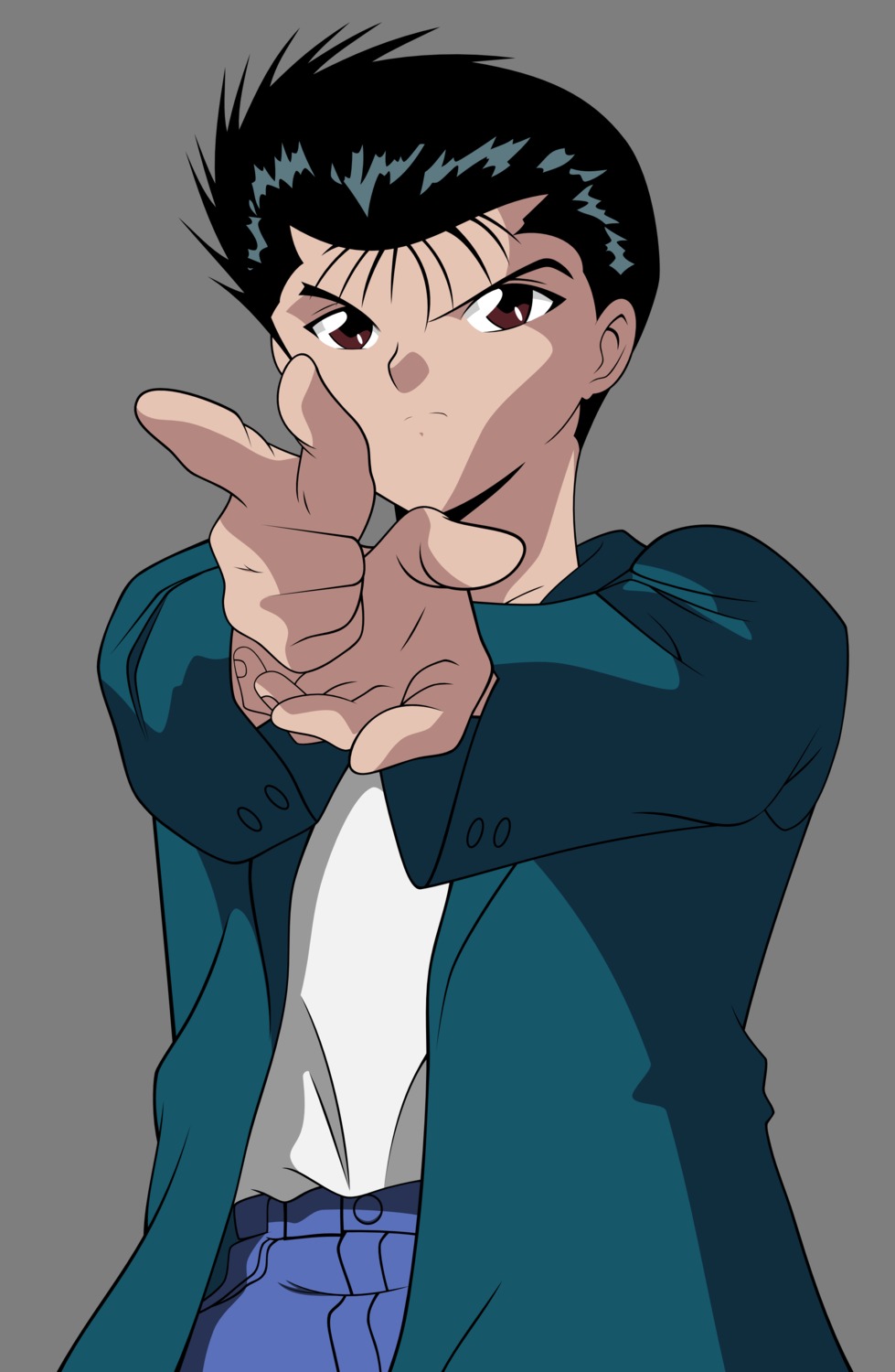 male, transparent_png, urameshi_yuusuke, vector_trace, yuu_yuu_hakusho