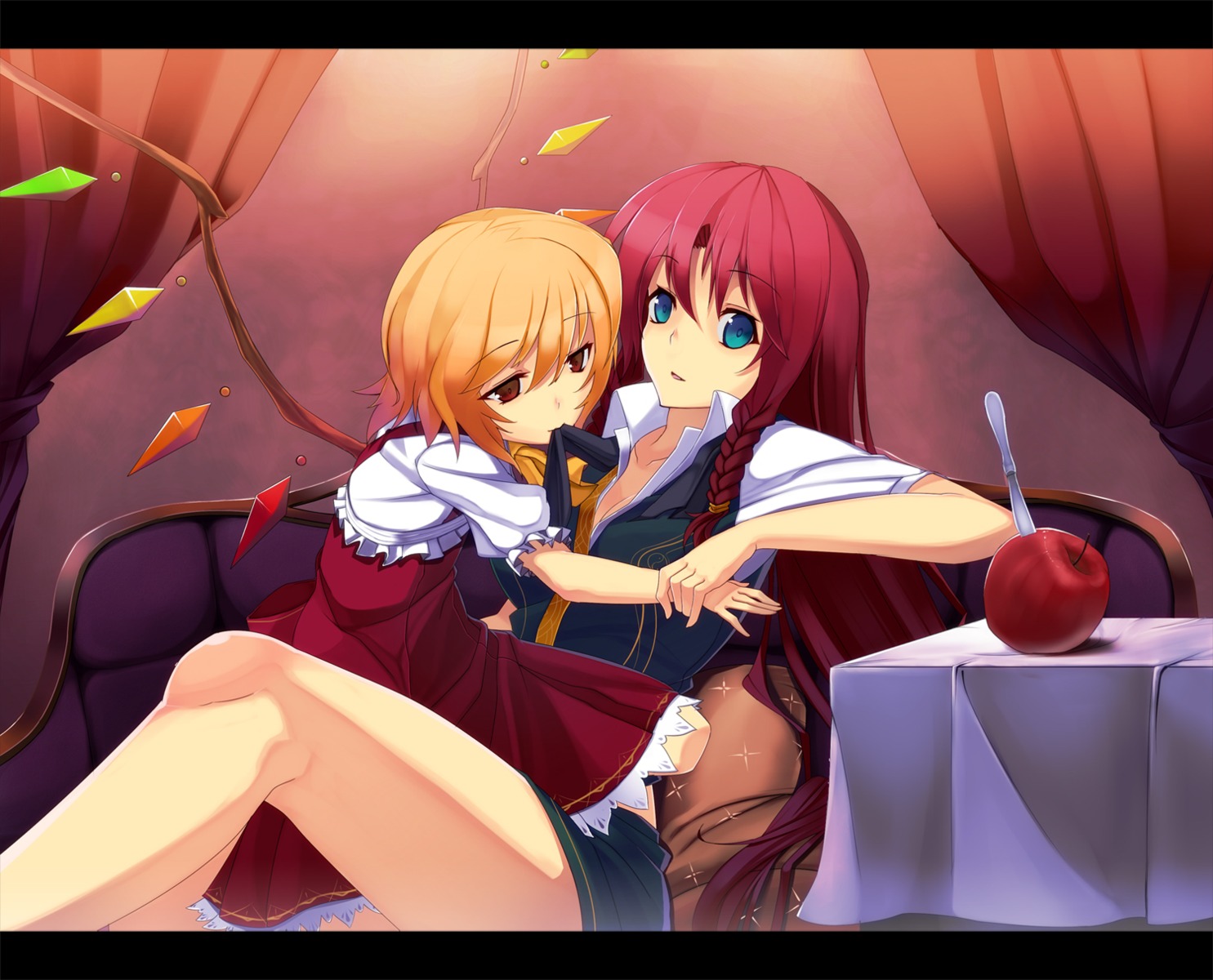 cleavage, flandre_scarlet, hong_meiling, shingo., touhou