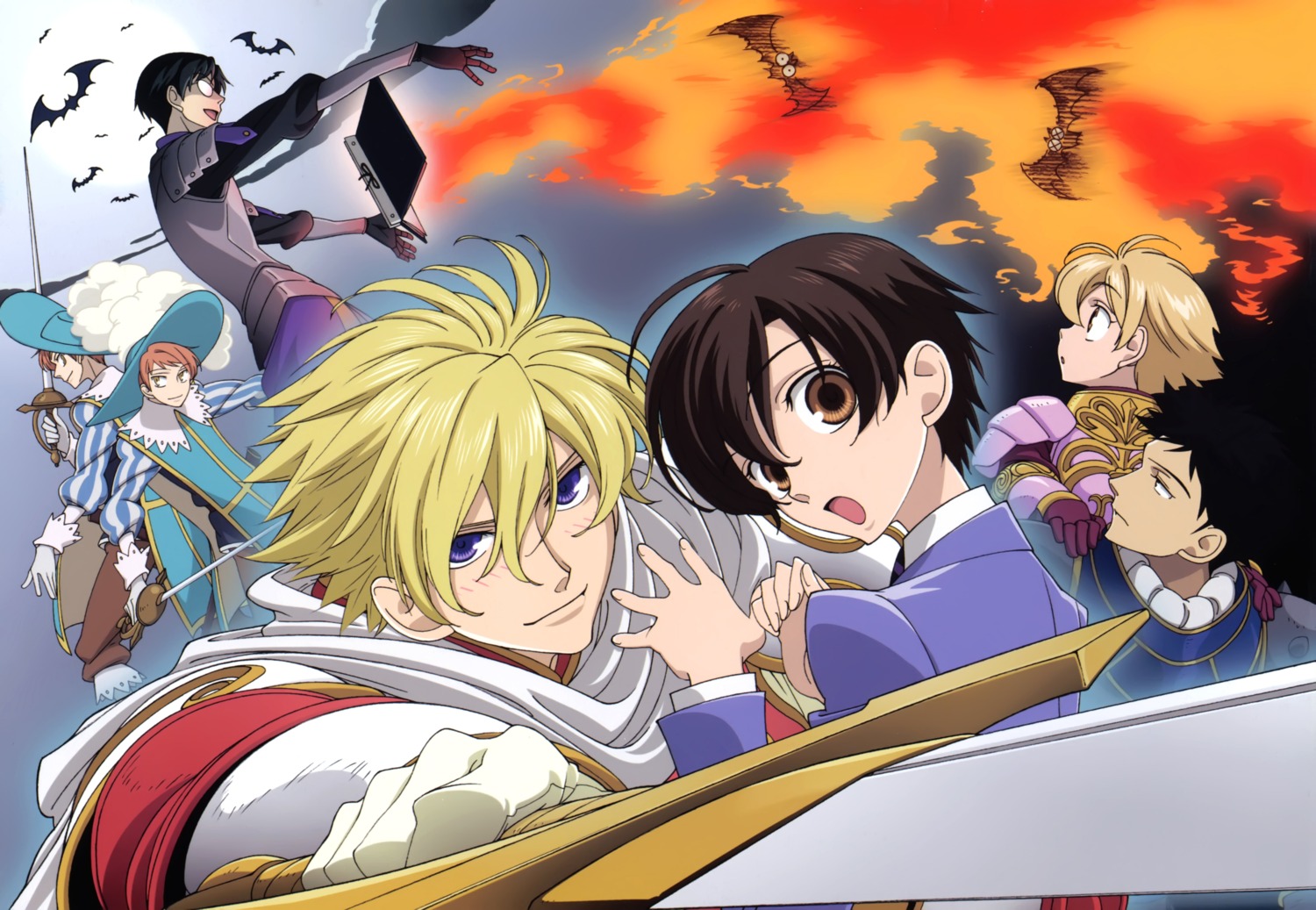 fujioka_haruhi, haninozuka_mitsukuni, hitachiin_hikaru, hitachiin_kaoru, morinozuka_takashi, ootori_kyouya, ouran_high_school_host_club, reverse_trap