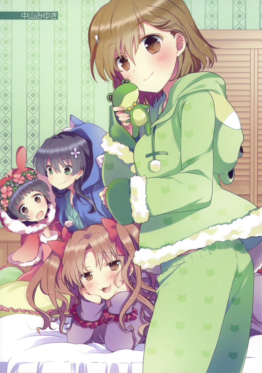 misaka_mikoto, nakayama_miyuki, pajama, saten_ruiko, shirai_kuroko, toaru_kagaku_no_railgun, toaru_majutsu_no_index, uiharu_kazari