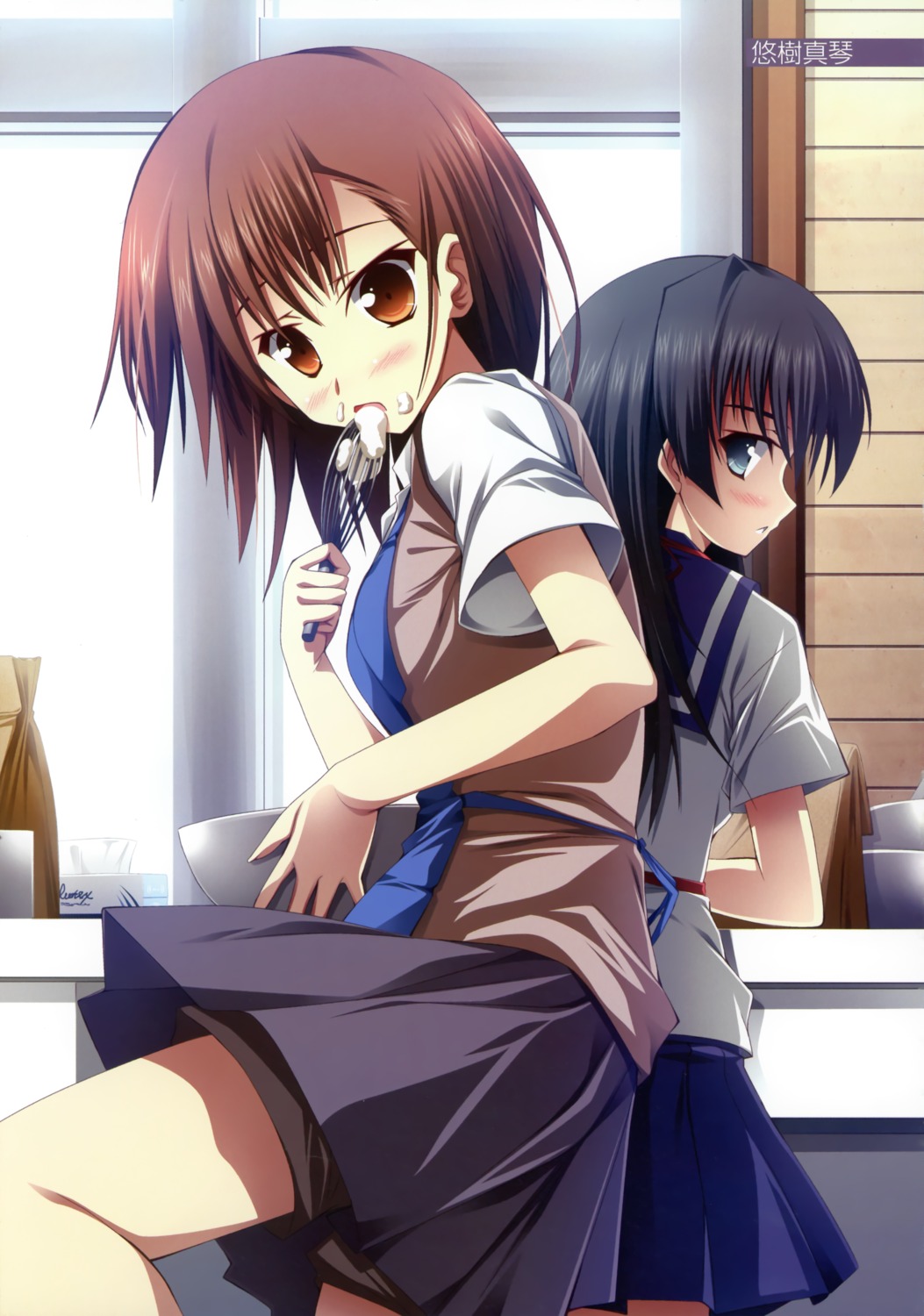 cream, misaka_mikoto, saten_ruiko, seifuku, toaru_kagaku_no_railgun, toaru_majutsu_no_index, yuuki_makoto