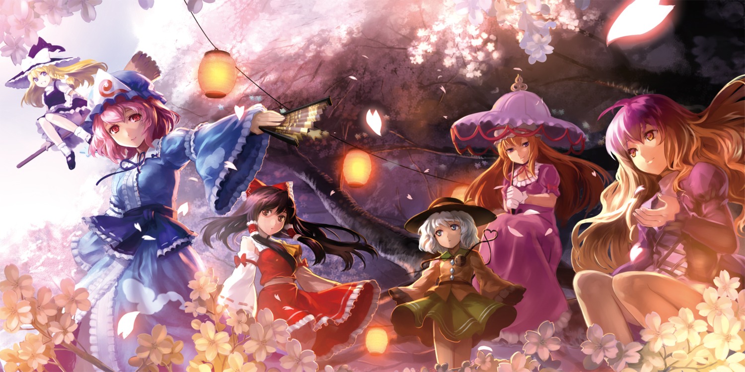 hakurei_reimu, hijiri_byakuren, kirisame_marisa, komeiji_koishi, saigyouji_yuyuko, touhou, won_(toufunokado), yakumo_yukari
