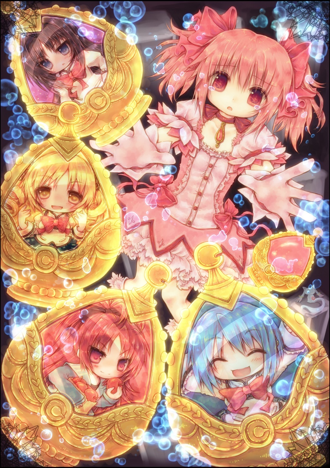 akemi_homura, kabocha_usagi, kaname_madoka, mahou_shoujo_madoka_magica, miki_sayaka, sakura_kyouko, tomoe_mami
