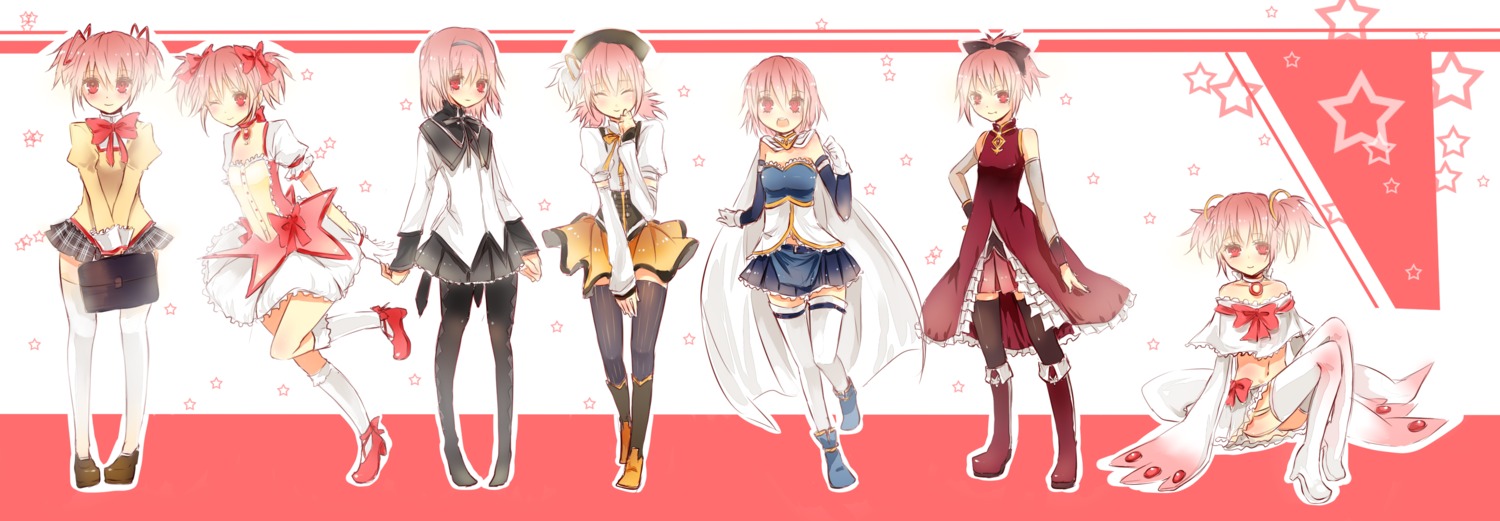 ao_jun, cosplay, kaname_madoka, mahou_shoujo_madoka_magica, pantyhose, seifuku, thighhighs