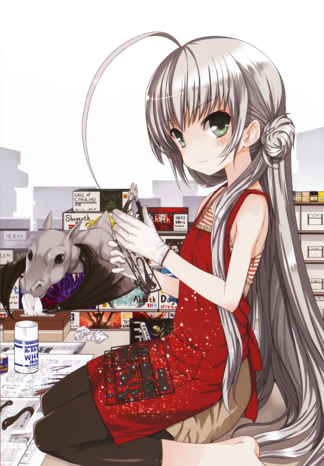 dress, haiyore!_nyaruko-san, koin, nyaruko, pantyhose, shantak-kun