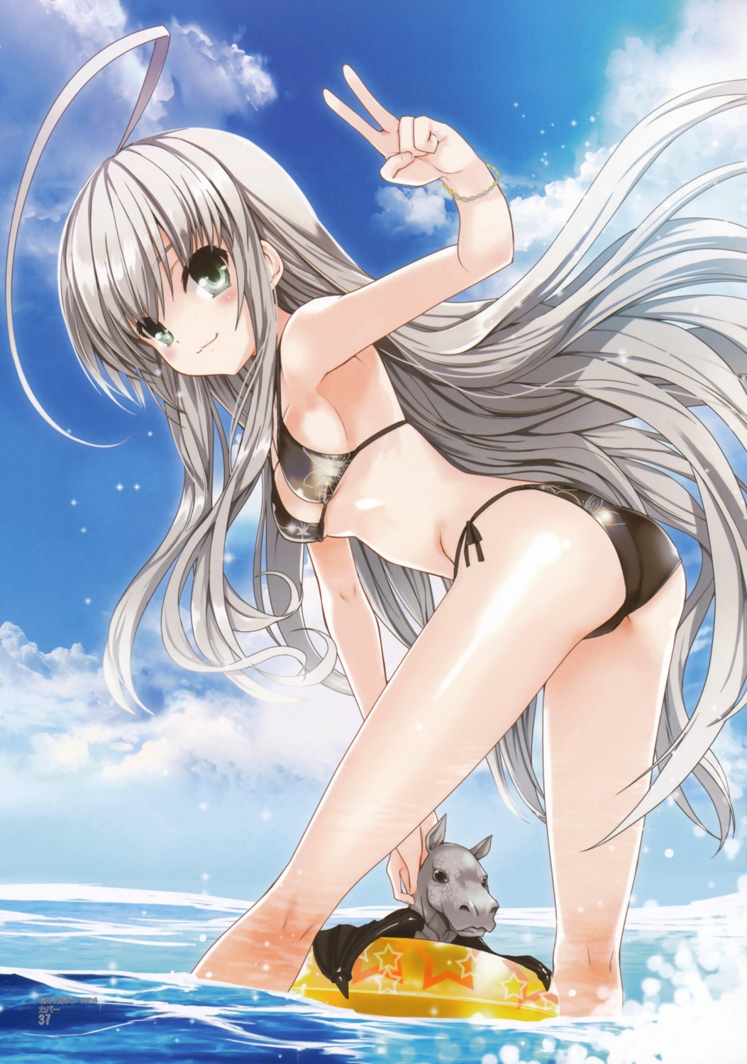 ass, bikini, haiyore!_nyaruko-san, koin, nyaruko, shantak-kun, swimsuits