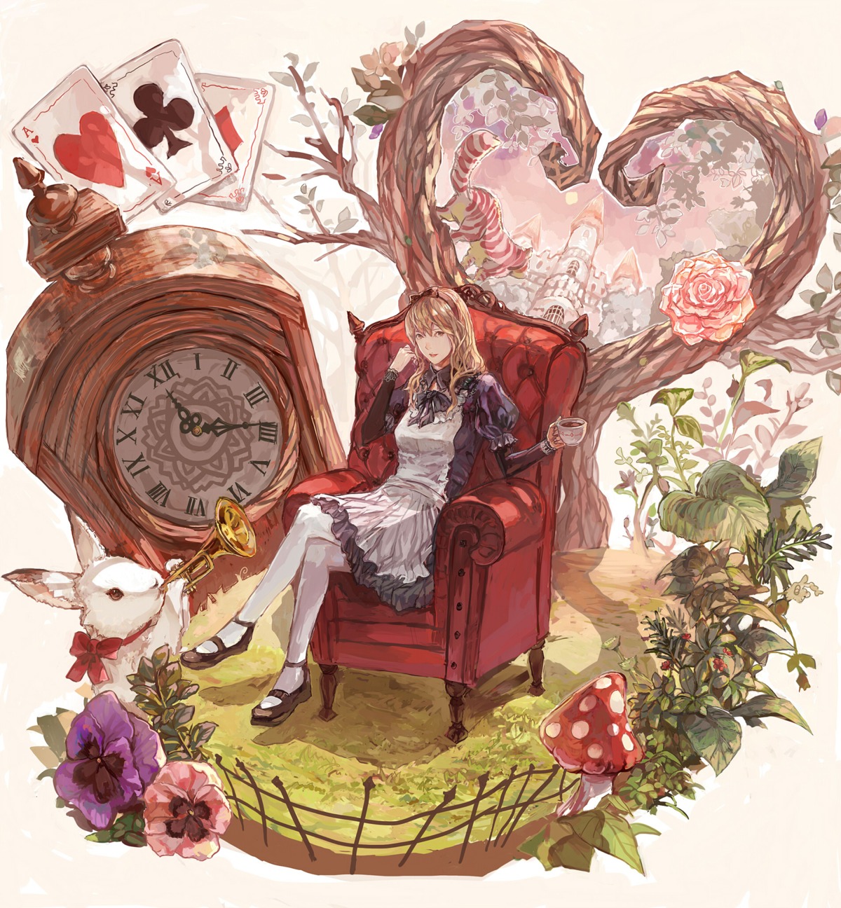 alice, alice_in_wonderland, pantyhose, tanukiudon-umai