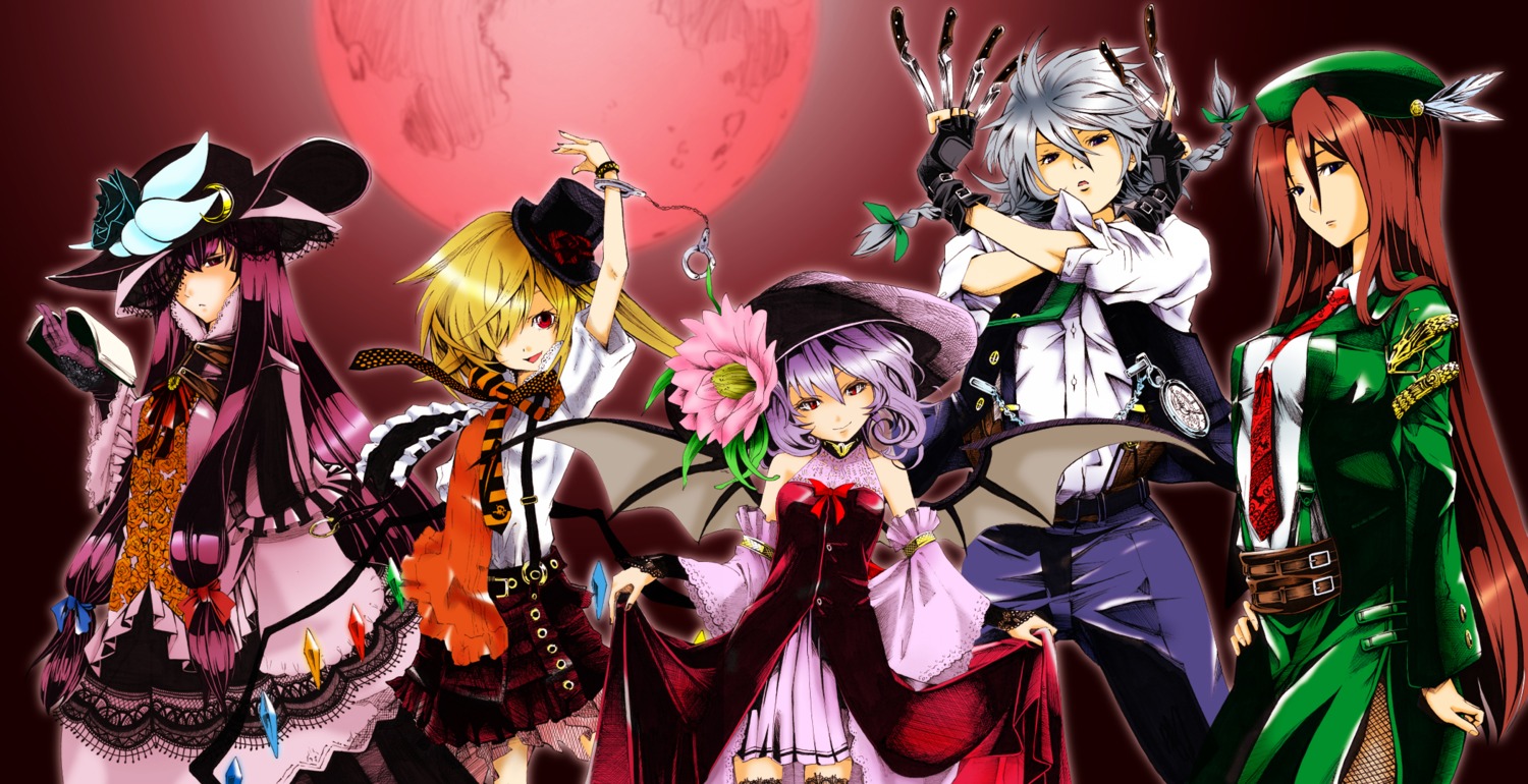dress, flandre_scarlet, fragment04, hong_meiling, izayoi_sakuya, patchouli_knowledge, remilia_scarlet, touhou