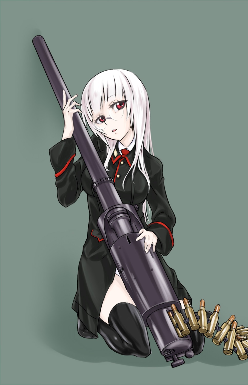 fuyu_no_kiatsuhaichi, gun, heidimarie_w_schnaufer, megane, strike_witches, thighhighs