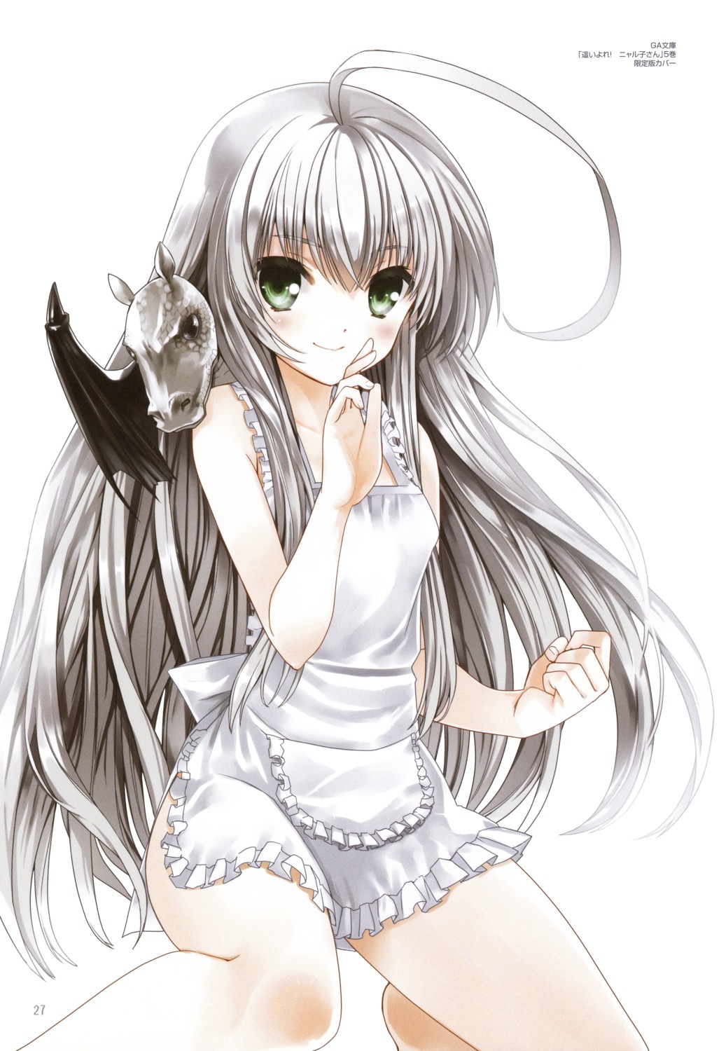 haiyore!_nyaruko-san, koin, naked_apron, nyaruko, shantak-kun