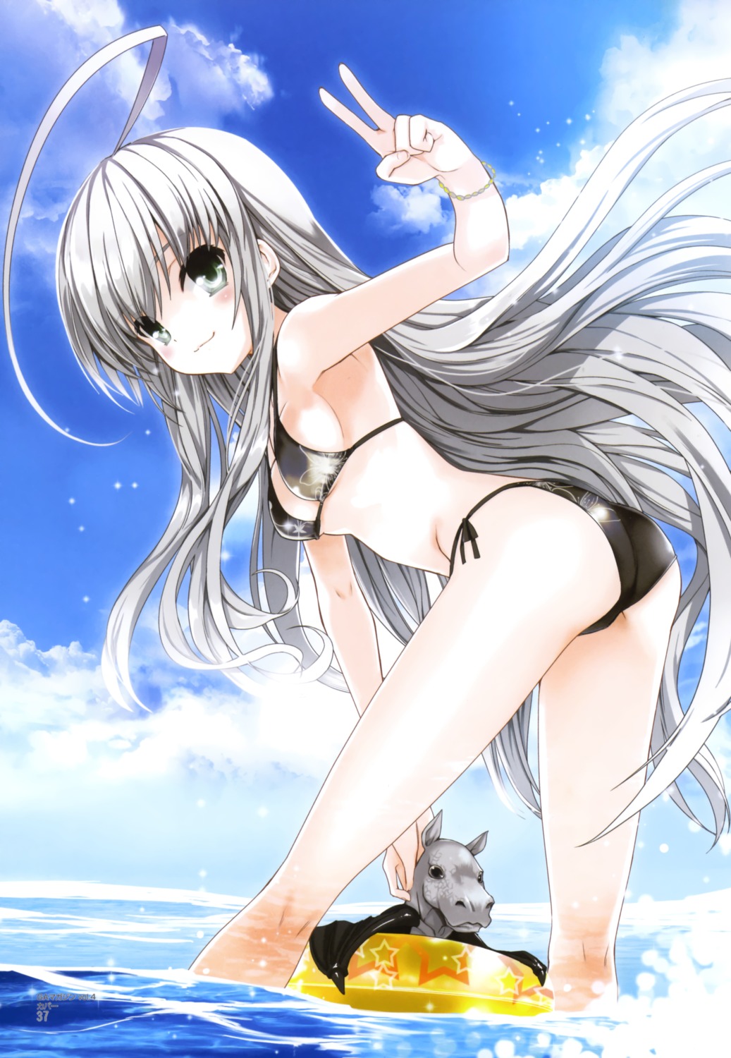 ass, bikini, haiyore!_nyaruko-san, koin, nyaruko, shantak-kun, swimsuits