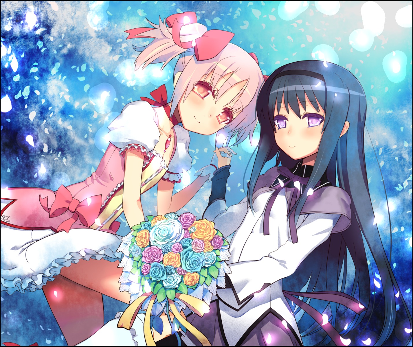 akemi_homura, kaname_madoka, mahou_shoujo_madoka_magica, makaroni
