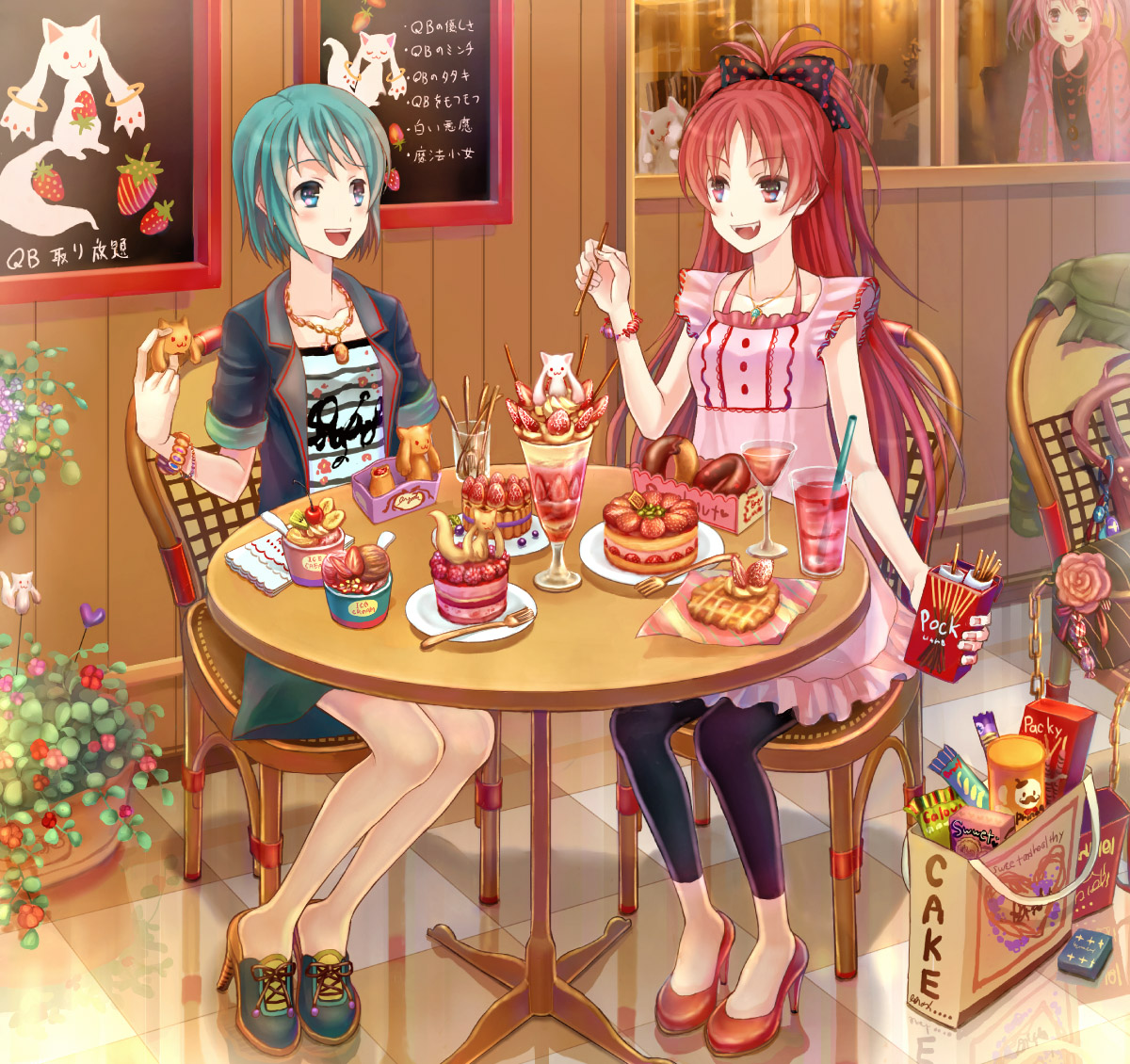 anko_kinako, kaname_madoka, kyubey, mahou_shoujo_madoka_magica, miki_sayaka, sakura_kyouko