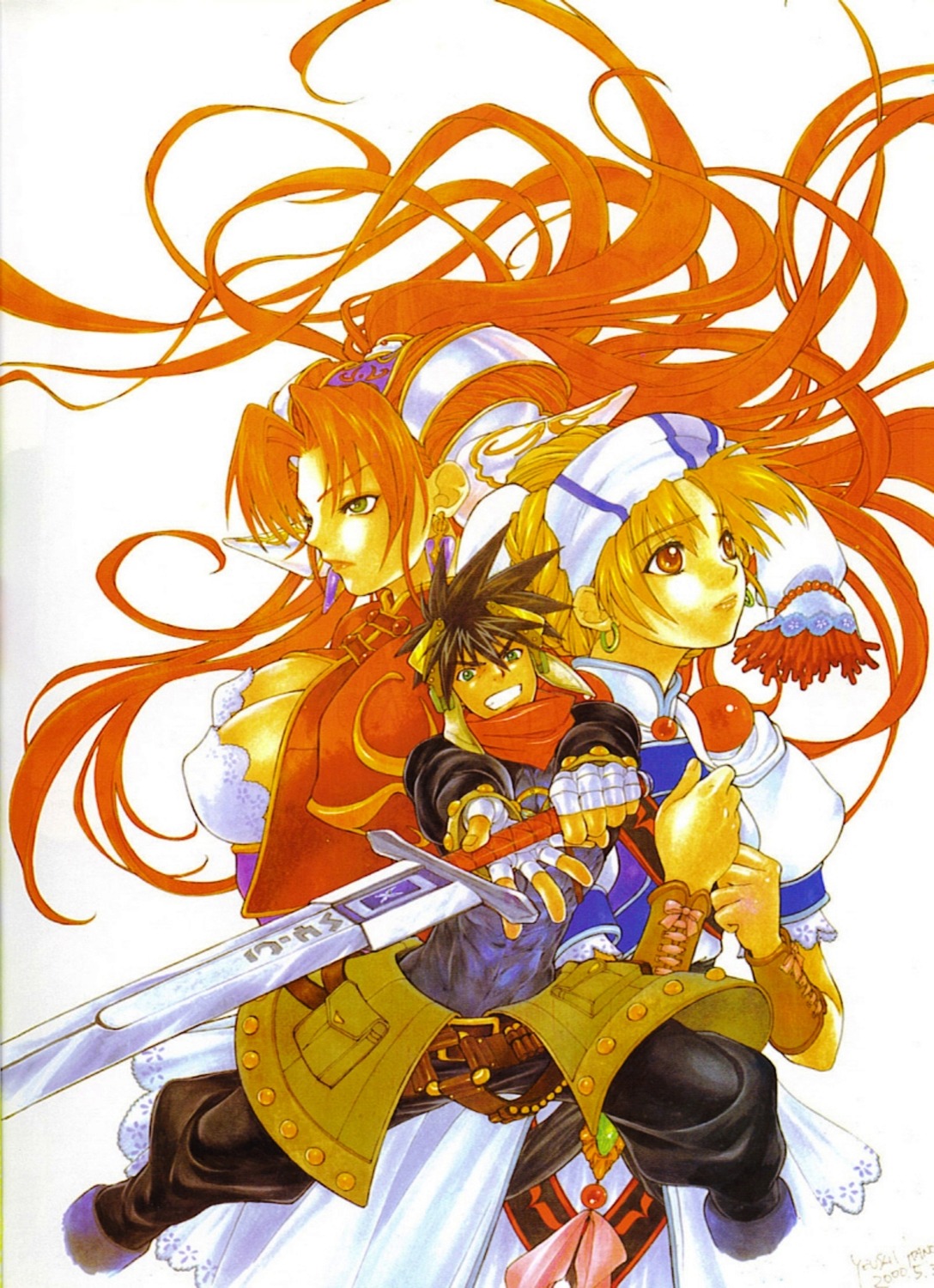 cleavage, elena_(grandia_ii), grandia, grandia_ii, kanoe_yuushi, millenia, ryudo, sword