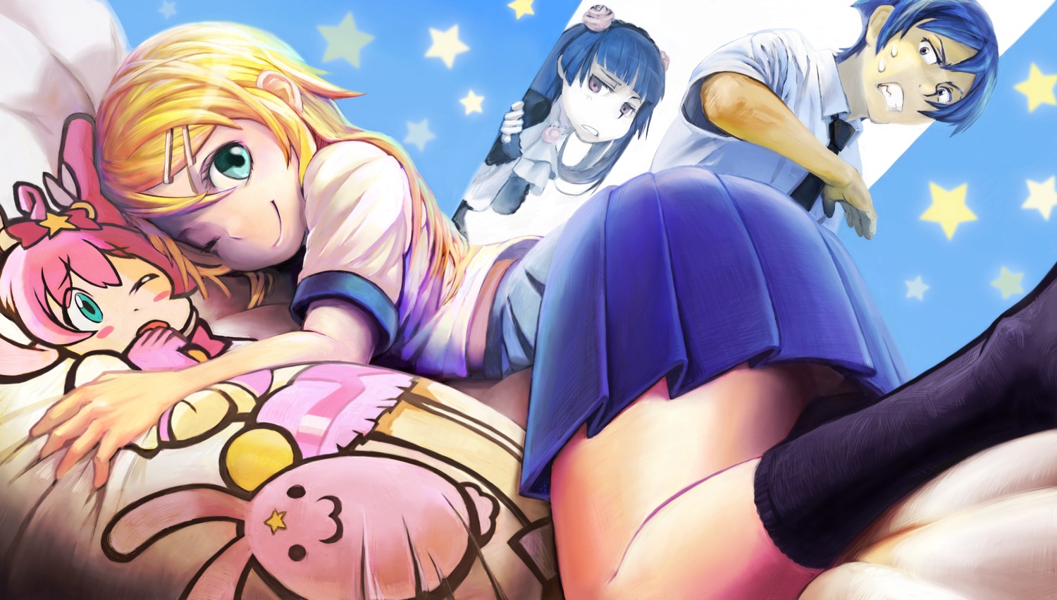 gokou_ruri, kousaka_kirino, kousaka_kyousuke, kousaku, ore_no_imouto_ga_konnani_kawaii_wake_ga_nai, seifuku, thighhighs
