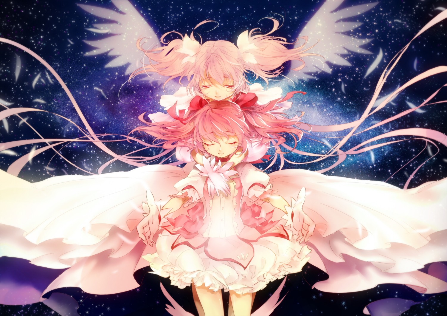 kaname_madoka, mahou_shoujo_madoka_magica, tamachi_kuwa, ultimate_madoka, wings