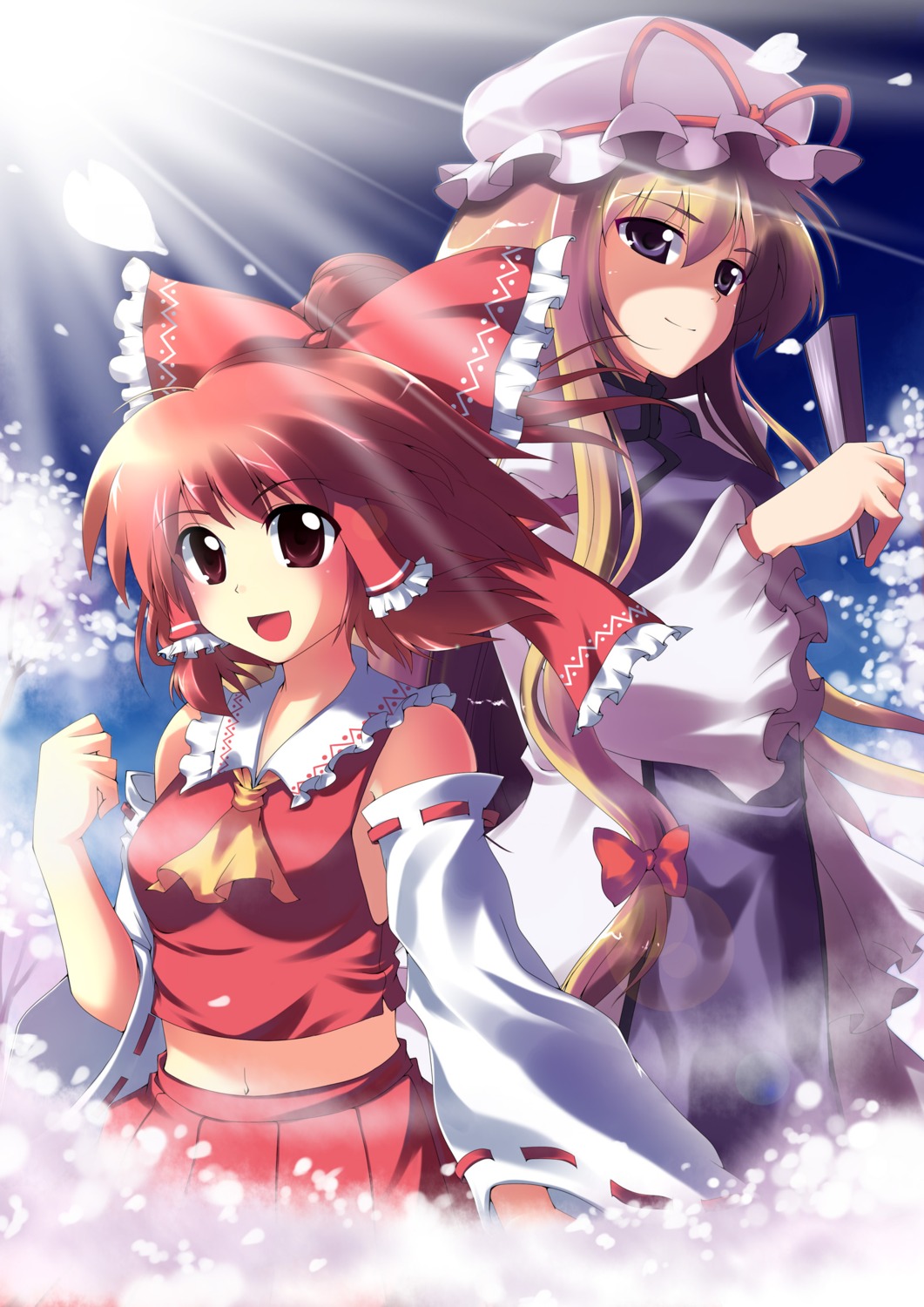hakurei_reimu, pocky_(hidamarinet), touhou, yakumo_yukari
