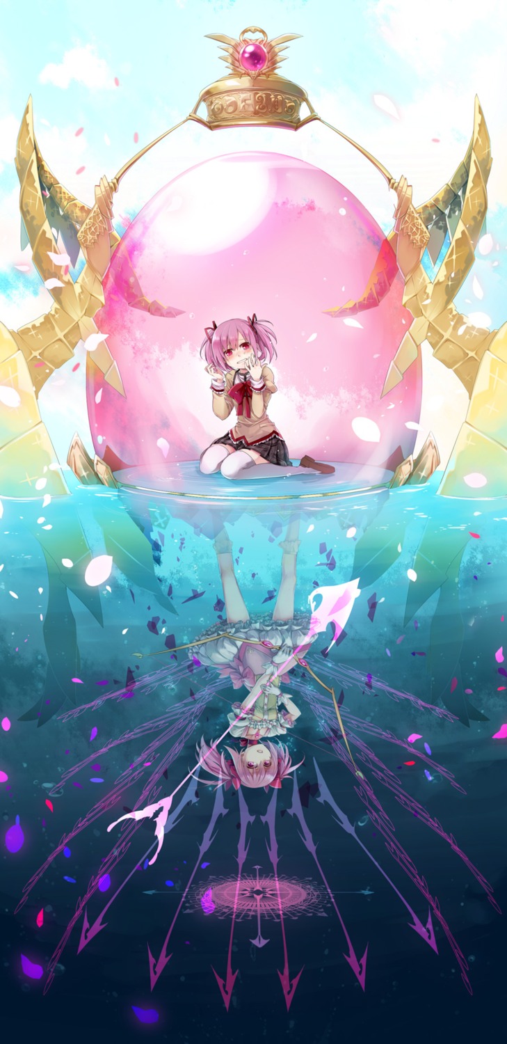 kaida, kaname_madoka, mahou_shoujo_madoka_magica, seifuku, thighhighs