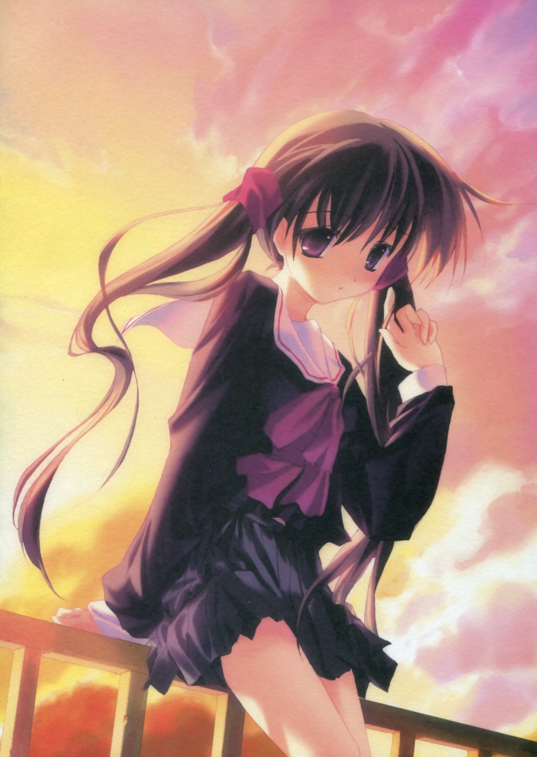 december_when_there_is_no_angel, kogemashita, paper_texture, seifuku, sumadera_yukio, takoyaki