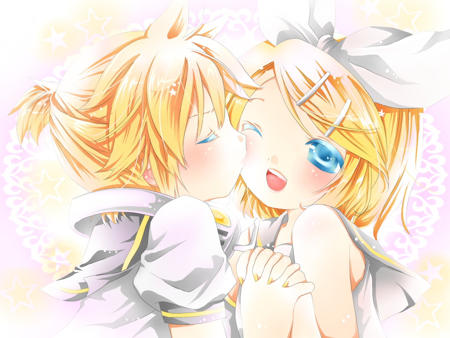 hachimitsu_(127032), kagamine_len, kagamine_rin, vocaloid