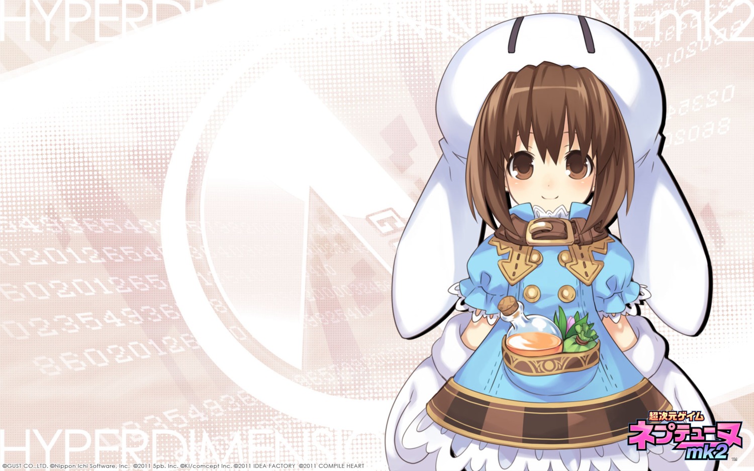 animal_ears, bunny_ears, choujigen_game_neptune, choujigen_game_neptune_mk2, compile_heart, gust_(choujigen_game_neptune), tsunako, wallpaper