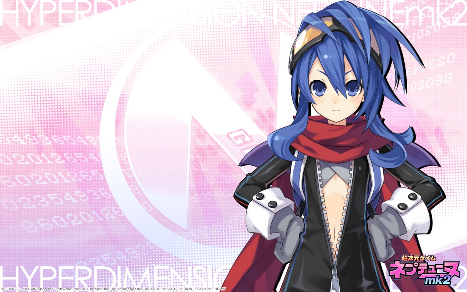 choujigen_game_neptune, choujigen_game_neptune_mk2, compile_heart, nippon_ichi_(choujigen_game_neptune), open_shirt, tsunako, wallpaper