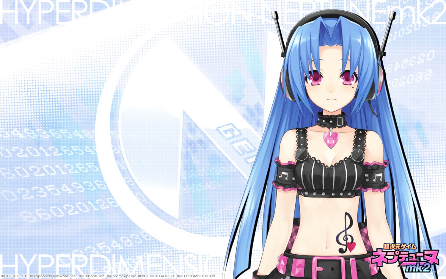5pb._(choujigen_game_neptune), choujigen_game_neptune, choujigen_game_neptune_mk2, compile_heart, headphones, tattoo, tsunako, wallpaper