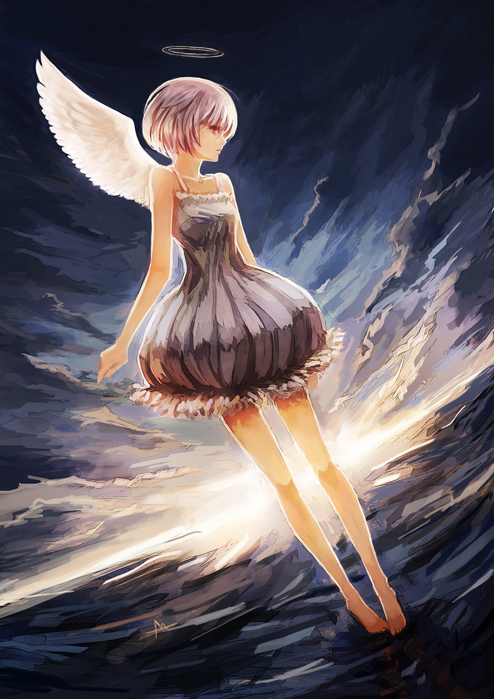 angel, bryanth, dress, wings