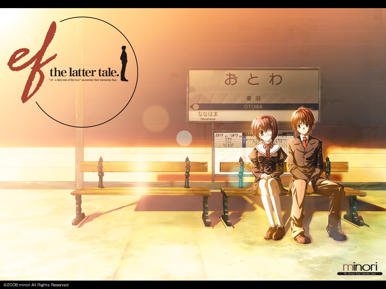 2c=galore, asou_renji, ef_~a_fairytale_of_the_two~, eyepatch, minori, nanao_naru, seifuku, shindou_chihiro