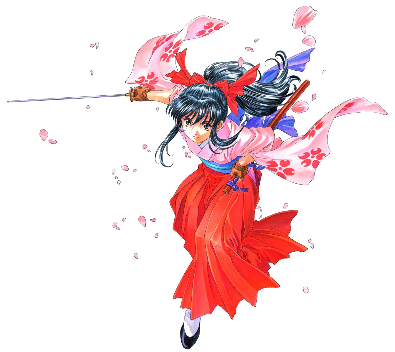 fujishima_kousuke, japanese_clothes, sakura_taisen, shinguuji_sakura, sword
