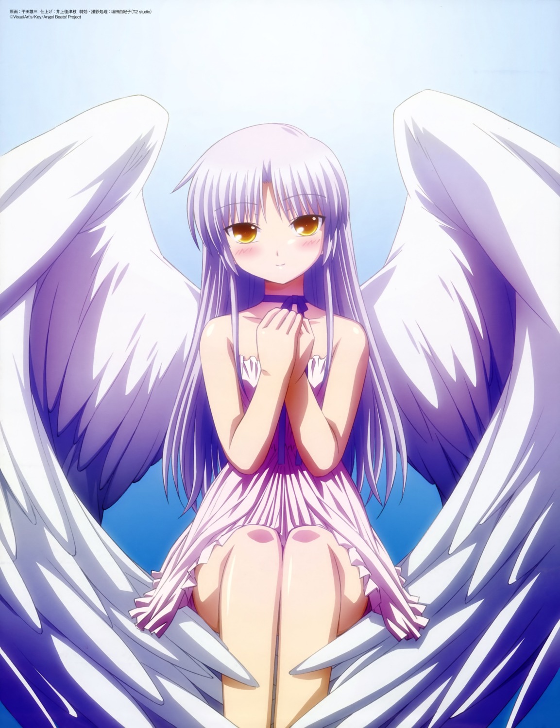 angel, angel_beats!, dress, hirata_katsuzou, tachibana_kanade, wings