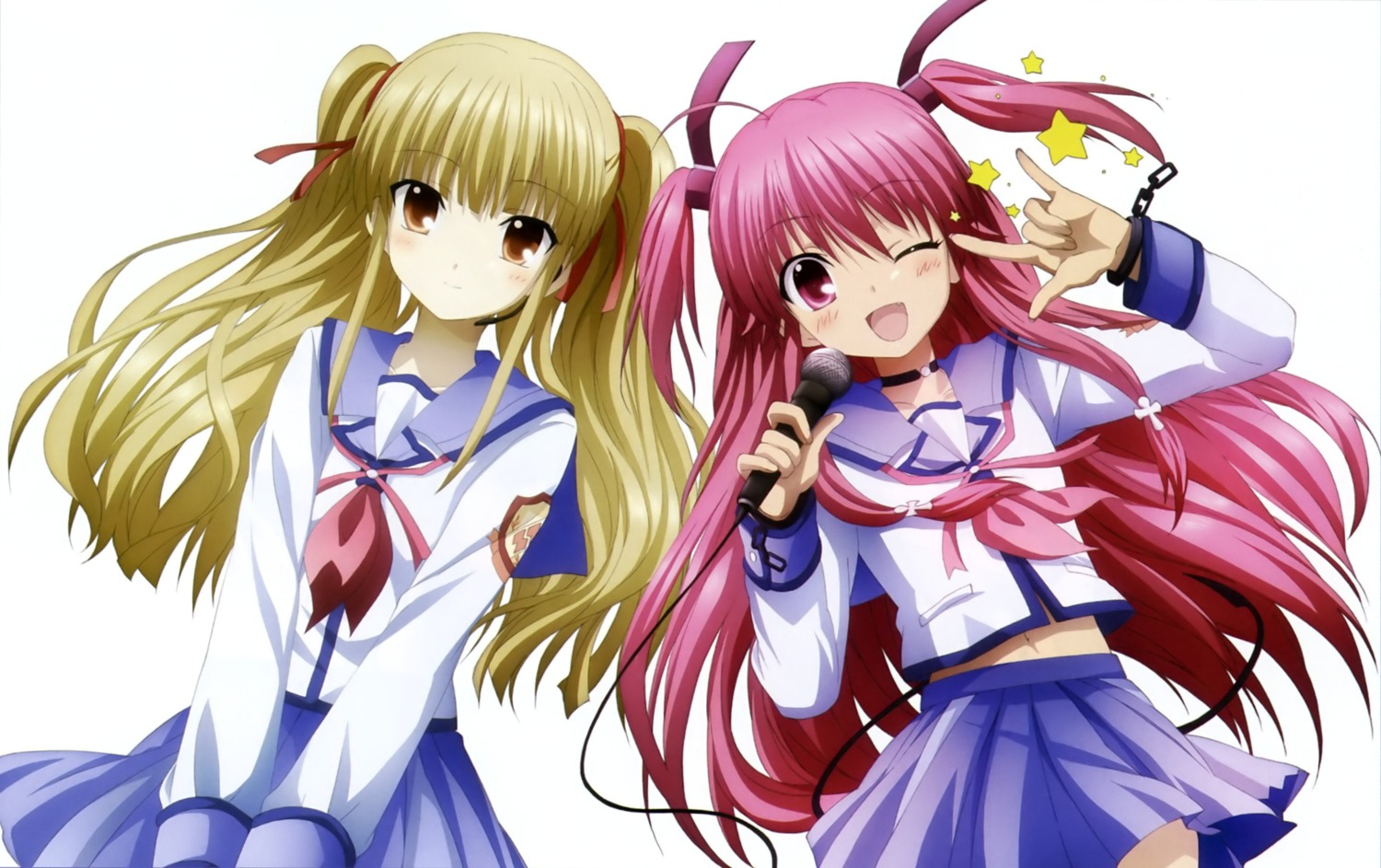 angel_beats!, satou_rika, seifuku, yoshioka_yui, yusa