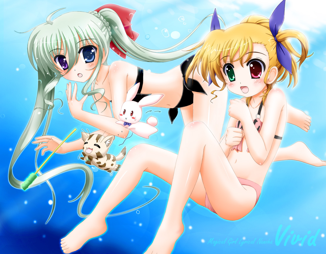 bikini, einhart_stratos, flipper, heterochromia, mahou_shoujo_lyrical_nanoha, mahou_shoujo_lyrical_nanoha_vivid, swimsuits, vivio