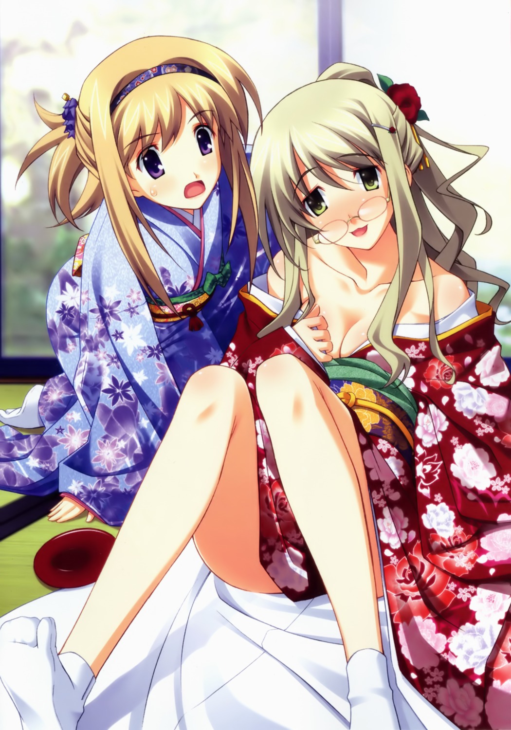 chaos;head, chaos;head_love_chu☆chu!, cleavage, kimono, matsuo_yukihiro, megane