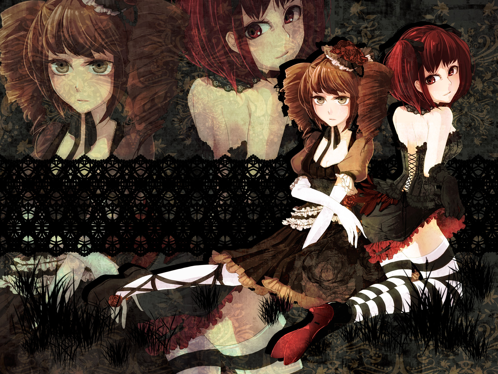 gothic_lolita, lolita_fashion, memai, thighhighs, wallpaper