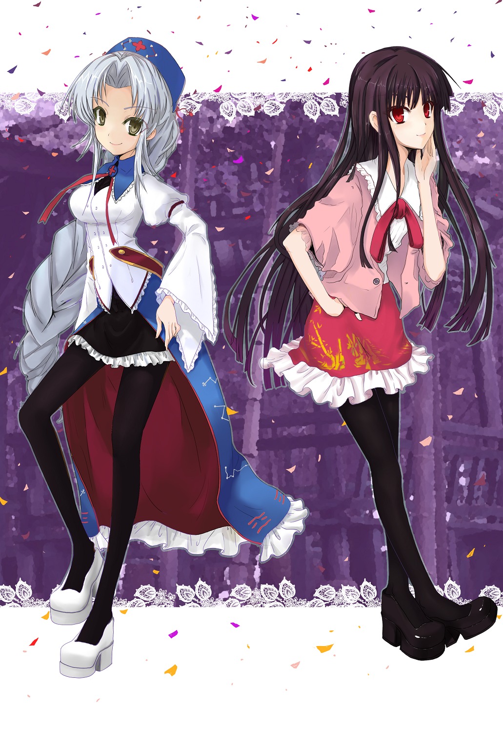 houraisan_kaguya, linsert, pantyhose, touhou, yagokoro_eirin