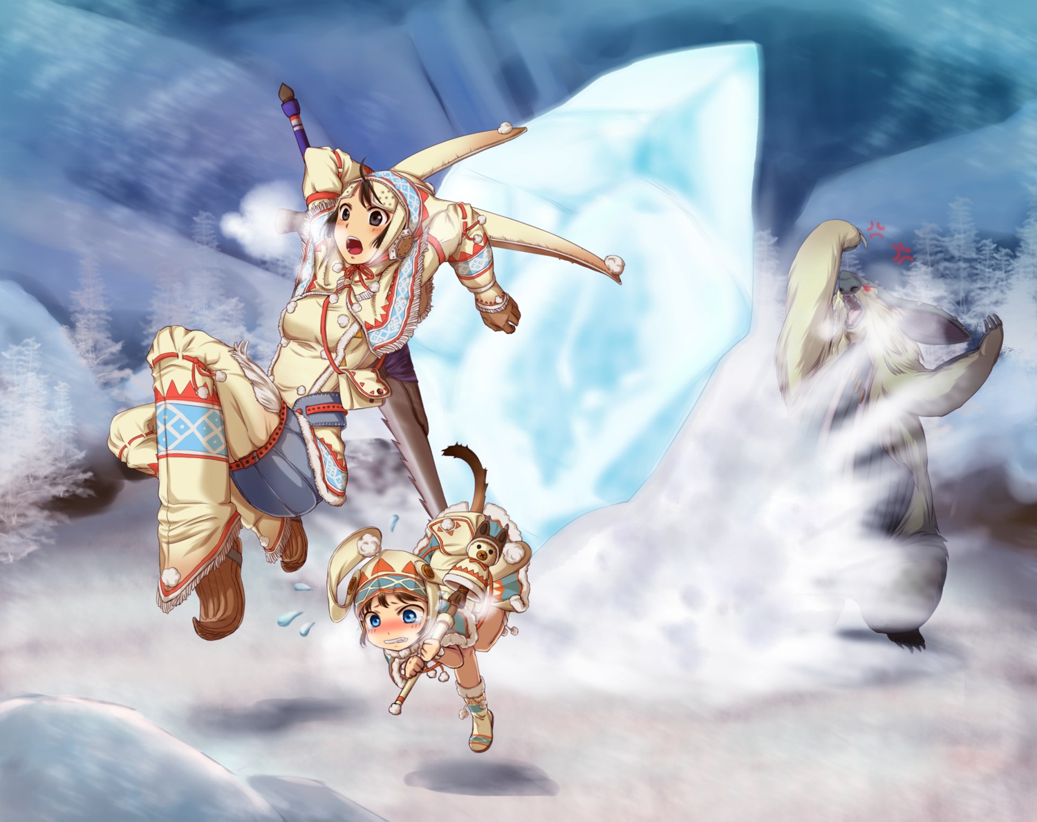 felyne, mishiyomi_kazumi, monster_hunter, sword, urukususu